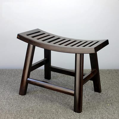 Houten Badkruk - Douchekrukje Stoeltje - Veilig Douchen - Antislip Ontwerp - 250 kg Draagvermogen - Zwart