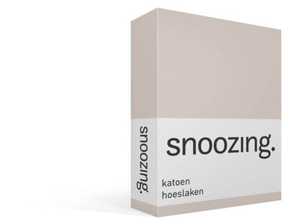 Snoozing katoen hoeslaken - 70x200 cm - Eenpersoons - Zand