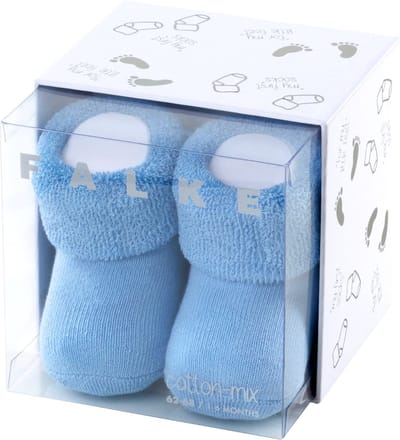 FALKE Erstling eenkleurig katoen sokken baby blauw - maat 62-68