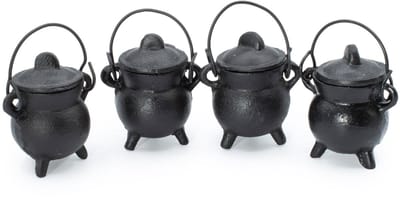 4 x Extra Small Cast Iron Cauldrons 5x7cm