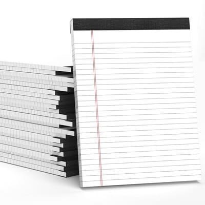 Notitieblokken Set - Schrijfblokken Papier - Kantoor Werk - Juridische Lijnvoering - 85 x 11 Inch - Wit