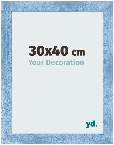 Your Decoration - Fotolijst 30x40 cm - MDF - Helder Blauw Geveegd - Pisa