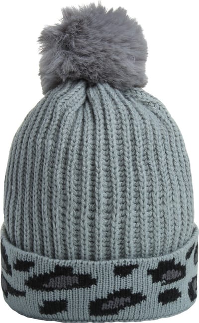 Grijze Muts Leopard - Gevoerde Wintermutsen - Beanies - Grijs met zwarte leopard print