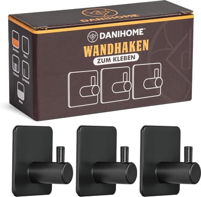 Handdoekhouder Zwart - Zelfklevende Wandhaak voor Keuken en Badkamer zonder Boren