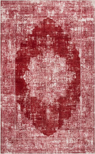 Vintage Tapijt - Zacht - Machinewasbaar Vloerkleed - Antislip - Premium Polyester Vezels - Bordeaux Rood - 120cm x 160cm