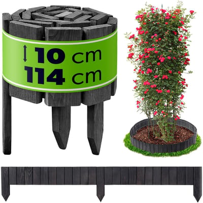 KADAX Houten schutting rolborder L110 H10cm antraciet