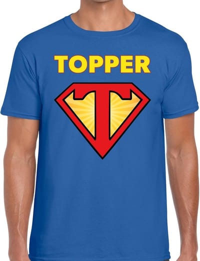 Super Topper t-shirt heren blauw / Blauw Super Topper shirt heren S