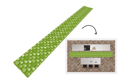 Keukenloper - Keukenmat - Avocado - Patronen - Groen - 400x50 cm - Keuken vloerkleed
