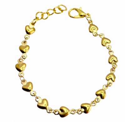 Enkelbandje- Hart- Goudkleur-RVS- 19-23 cm- Charme Bijoux
