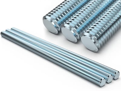 Set van 3 M10 x 30 cm Draadstangen, Gegalvaniseerde Stangen, Koolstofstaal, DIN 975, Sterkteklasse 4.8, Voor Bouw en Constructie