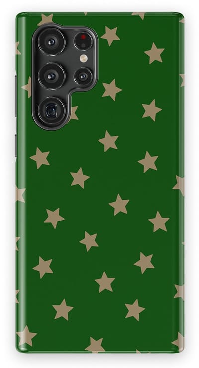 DripCase Hoesje Samsung Galaxy S22 Ultra | Sterren Design | Magnetisch Opladen | 2-in-1 Ontwerp | Stars Backcover Forest Gold