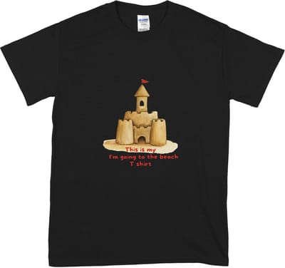 Grappig Dames en Heren T Shirt met Tekst en Illustratie - 'Dit is mijn Ik ga naar het Strand T Shirt' - Zwart - S
