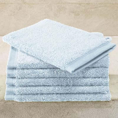 De Witte Lietaer Washandjes Contessa Powder Blue - 6 stuks - 16 x 21 cm - Blauw - Katoen