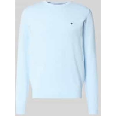 Fynch-Hatton Trui Solid Color O-Neck Superfine Cotton New Breeze / male