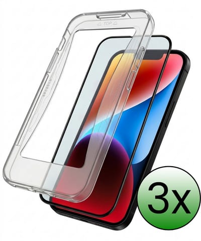 Screenprotector - 3 Stuks Geschikt voor Apple iPhone 14 - Met Installatie Kit - Beschermglas - Gehard Glas - Tempered Glass - Screen Protector