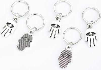 Haar kralen - hair beads - haar ringen vlechten - boho - zilverkleurig - 5 stuks - hamsa handjes