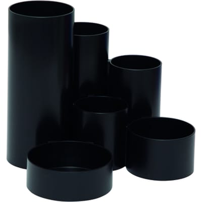 MAULtubo pennenbak, 6 vaks, Ø 15 x 12,5 cm, voor 85% uit gerecycleerd PS, zwart