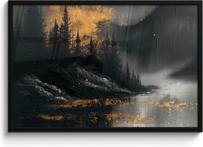 Poster in lijst - Fotolijst 90x60 cm - Posters - Natuur - Abstract - Landschap - Modern - Posterlijst zwart - Decoratie - Wanddecoratie woonkamer - Muurdecoratie slaapkamer