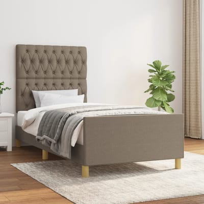 vidaXL - Bedframe - zonder - matras - 100x200 - cm - stof - taupe