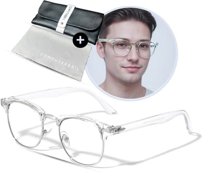 computerbril.shop® Vintage Computerbril - Zonder Sterkte - Transparant met zilver montuur - Blauw Licht Filter Bril - Blue Light Glasses - Beeldschermbril - Anti blauw licht - Unisex - Game bril - Bril tegen vermoeide ogen - Bril computer/tv schermen