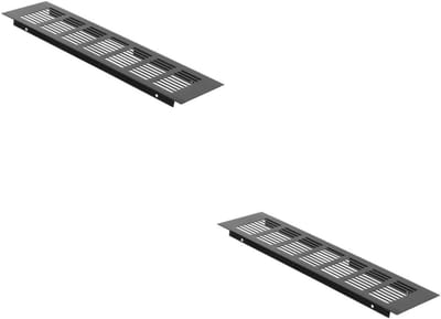 Ventilatieroosters - Gaas roosters - Meubels ventileren - Aluminiumlegering - 30x8cm 2 stuks - Zwart
