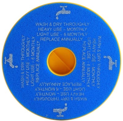 Allecto - Wasbare voormotorfilter - Vervanging binnenstofzuiger - 150 mm - Herbruikbaar - Accessoire voor Dyson DC05 DC08 DC14 DC15 - Wit blauw geel