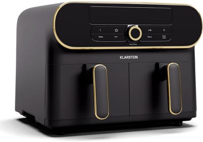 Klarstein Airfryer AuraAir Color Touch Heteluchtfriteuse - 2 Compartimenten 10L 1700W - 80-200°C 8 Programma's - voor Keuken - Touch Met BPA-Vrij - Heteluchtoven Frituurpan