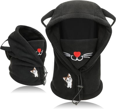 Thermische Fleece Balaclava voor Kinderen 4-12 Jaar - Dierlijk Gezicht Ski Masker, Winddichte Hoody en Sjaal voor Fietsen en Wintersport