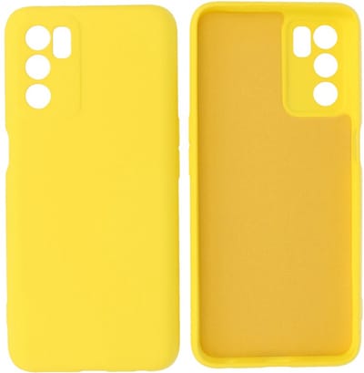 Hoesje Geschikt voor OPPO A16 - Fashion Telefoonhoesje Backcover - Siliconen Hoesje - Geel