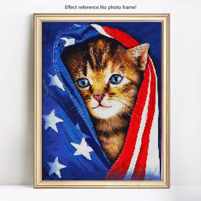 Peinture diamant thème Animal chat, broderie complète 5D, image ronde en strass, vente en vente 20X30