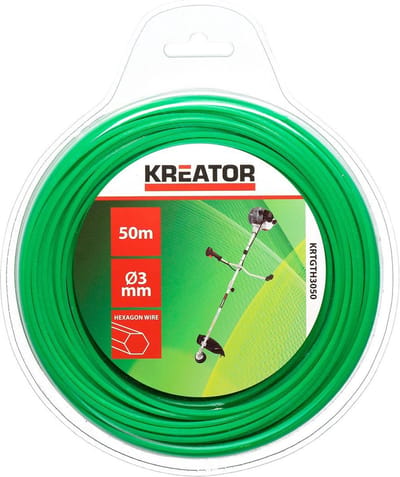 Kreator KRTGTH3050 trimmerdraad – zeshoekig – 50 m lengte – 3mm diameter