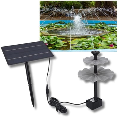 Dailygoods- Zonnepomp 200L/H - Tuinfontein met Pomp - Tuinfontein voor Buiten - Waterornamenten - Flexibel Verstelbaar - Energiezuinig