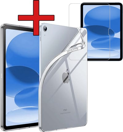 Hoesje - Geschikt voor Apple iPad A16/A18 (2022/2025/2026) - 10.9 & 11 inch (10e, 11e & 12e generatie) - Met Screenprotector - Siliconen Backcover Hoes - Shockproof Case - Tablethoes - Shockbestendige Back Cover - Transparant
