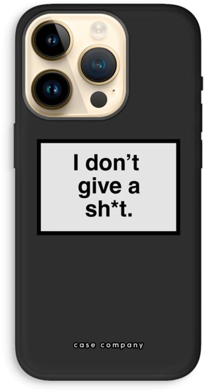 Case Company® - Hoesje geschikt voor iPhone 14 Pro hoesje - Don't give a shit - Biologisch Afbreekbaar Telefoonhoesje - Bescherming alle Kanten en Schermrand