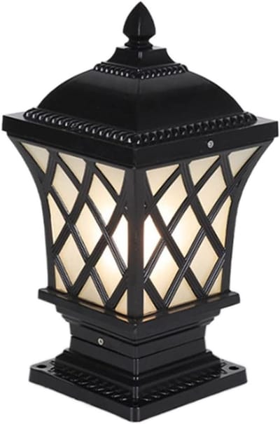 Buitenlamp Paal - Omheiningslamp Zuil - Tuin Verlichten - Gegoten Aluminium - 6.3 Inch Basis - Zwart