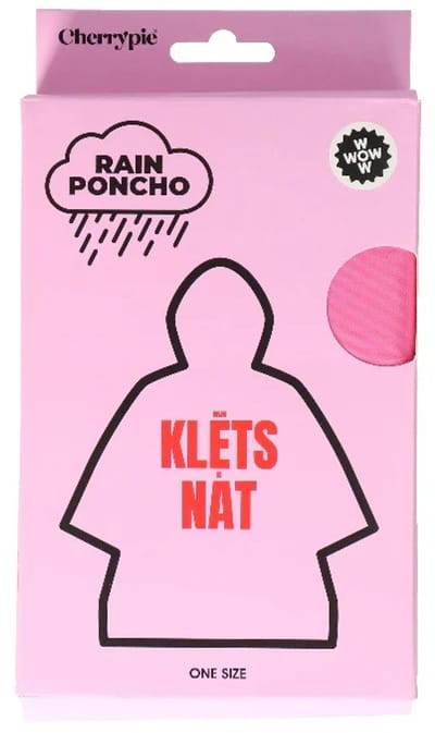 D+F Regenponcho Festival - "Mijn KLETS is NAT" - Unisex met capuchon - Herbruikbaar - Onesize - Regenjas met capuchon - Lichtgewicht - Regenkleding - Regenponcho's - Volwassenen - Fietsponcho - Regen poncho fiets - Festival