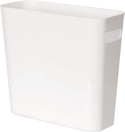 Allecto - Plastic Prullenbak - Kleine Vuilnisbak - Slimme Handgrepen - Wit - Afvalbak - Ruimtebesparend - Voor Thuis of Kantoor - Compact Model