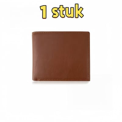 1 stuk - Portemonnee - Grote capaciteit - Casual - Echt leer - 11,5*9,5*1,8 cm - Lichtbruin