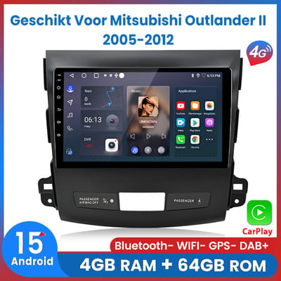 Awesafe Autoradio - Geschikt Voor Mitsubishi Outlander II 2005 t/m 2012 - Ram 4G + Rom 64G - 8 Kern Versie V1PRO - Apple Carplay & Android Auto - GPS Navigatie 4G WiFi - Bluetooth - Touchscreen - Radio Scherm - 2005 2006 2007 2008 2009 2010 2011 2012