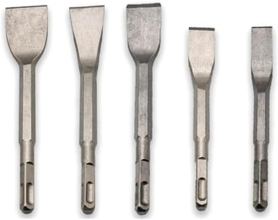 Schraperbeitel Set - Metselwerk Gereedschap - Beton Bewerken - 5 Delig - 889.5 Gram - Zilverkleurig