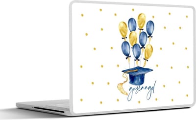 Laptop sticker - 11.6 inch - Spreuken - 'Geslaagd' - Ballonnen - Quotes - 30x21cm - Laptopstickers - Laptop skin - Cover