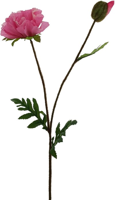 Viv! Home Luxuries Klaproos Papaver - zijden bloem - roze - 64cm