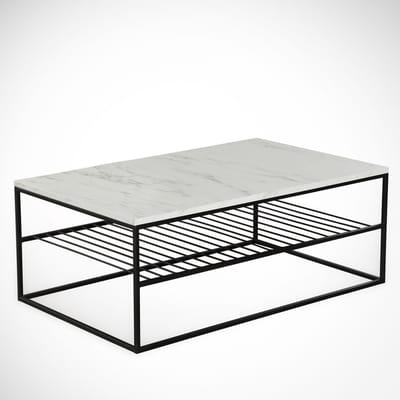 Asir salontafel. 100% GEMELAMINEERDE SPAANPLAAT. Dikte: 18 mm. Metalen poten (15 x 15 mm). Poten met elektrostatische poedercoating. Breedte: 95 cm Hoogte: 43 cm Diepte: 55 cm