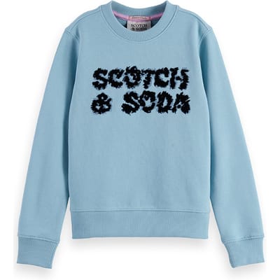 Scotch & Soda Girl Regular-fit Garment-dyed Sweatshirt With Front Artwork Taglia: 4 | Camicie Outlet | kids | Bianco