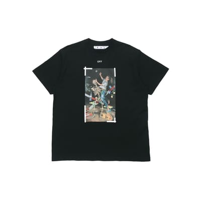 OFF-WHITE Pascal Schildering Print T-shirt Zwart Heren Streetwear OMAA038F20FAB0151001 M gray