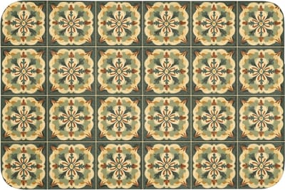 Badmat 90x60 cm - Antislip - Ornament - Patroon - Groen - Badmatten voor badkamer - Badkamermat - Douchemat - Badkamer mat