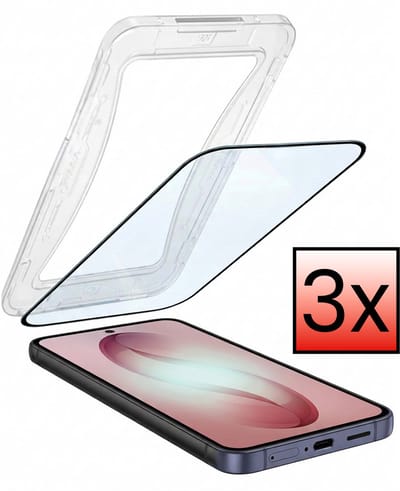 Screenprotector - 3 Stuks - Geschikt voor Samsung Galaxy S26 - Met Installatie Kit - Beschermglas - Gehard Glas - Tempered Glass - Screen Protector - Inclusief Montage Frame - Buigbaar Hybrid Bescherm Cover