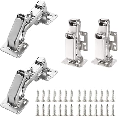 Dailygoods- Opschroefscharnier 175° open - Deurscharnieren - Hoekdeurscharnieren - Automatische Scharnier - 4 Stuks - Verstelbaar met bufferdemping - Deurscharnier