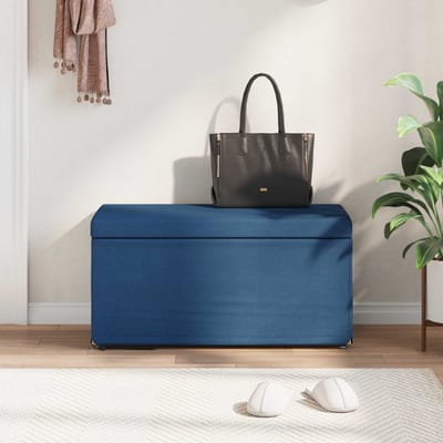 vidaXL - Kruk - Blauw - 81 - x - 41 - x - 40 - cm - Stof - en - Geëngineerd - Hout