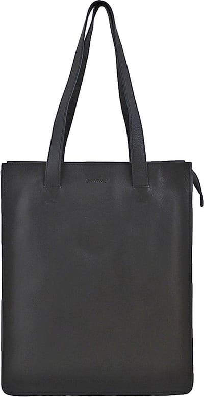 Landley Leren Dames Shopper 13 inch Laptoptas - Handtas / Schoudertas - 13.3 inch - Leer - Zwart